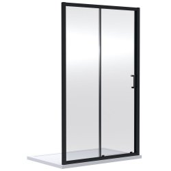 Nuie Rene 1000mm Black Framed Single Sliding Shower Door