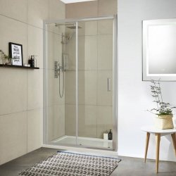 Nuie Rene 1000mm Chrome Framed Single Sliding Shower Door