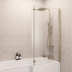 Beaufort Brass RH L Shape Bath Screen 