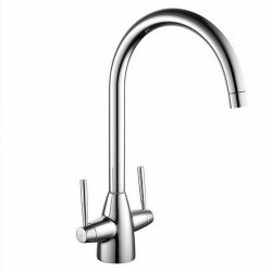 Kartell Chrome Duel Lever Kitchen Sink Mixer Tap