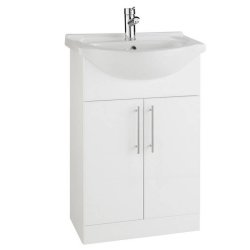 Kartell Impakt 550mm White 2 Door Vanity Unit and Basin