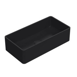 Nuie Luxe Black 465mm Rectangular Countertop Basin