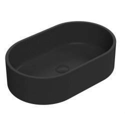 Nuie Luxe Black 565mm Oval Countertop Basin