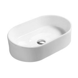 Nuie White 565mm Oval Countertop Basin