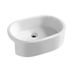 Nuie White 520mm Oval Semi Recess Basin