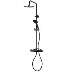 Aqualisa Matt Black Safe Touch Shower Column with Adjustable Head