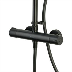 Aqualisa Matt Black Safe Touch Shower Column with Adjustable Head