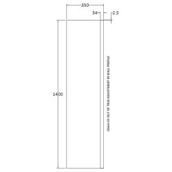 Nuie Pacific 6mm Chrome Square Fixed Bath Screen