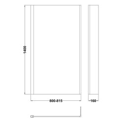 Nuie Pacific 6mm Chrome L Shaped Fixed Bath Screen