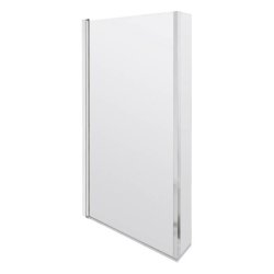 Nuie Pacific 6mm Chrome L Shaped Hinged Bath Screen Fixed Return