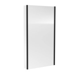 Nuie Pacific 6mm Satin Black L Shaped Fixed Bath Screen with Fixed Return