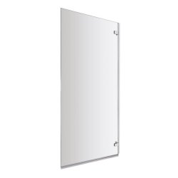 Nuie Pacific 5mm Satin Chrome Square Hinged Bath Screen