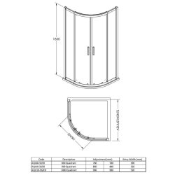 Nuie Pacific Chrome 800mm Quadrant Shower Enclosure