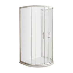 Nuie Pacific Chrome 1050 x 925mm D Shape Shower Enclosure