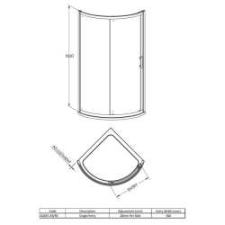 Nuie Pacific Chrome 860mm Single Entry Shower Enclosure