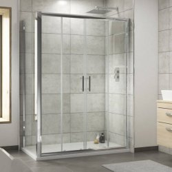 Nuie Pacific Chrome 1400mm Double Sliding Shower Door