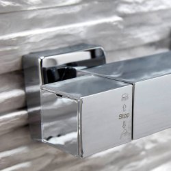 Scudo Elliot Chrome Square Rigid Riser Shower