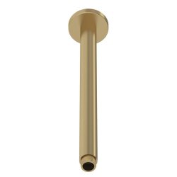 Nuie Arvan Brushed Brass 300mm Circular Ceiling Mounted Shower Arm