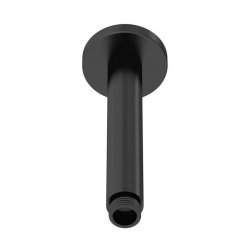 Nuie Arvan Matt Black 150mm Circular Ceiling Mounted Shower Arm