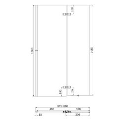 Scudo S6 Black 900mm Pivot Bath Screen and Fixed Panel