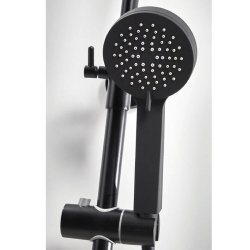 Scudo Middleton Black Round Rigid Riser Shower