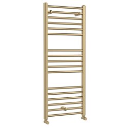 Nuie Lorica Brushed Brass 1200 x 500mm Heated Towel Rail