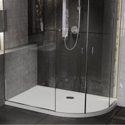 Roman Anti Slip 1200 x 800mm RH White Offset Quadrant Shower Tray