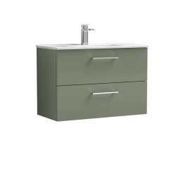 Nuie Arno Green 800mm Wall Hung 2 Drawer Vanity Unit (ARN826A)