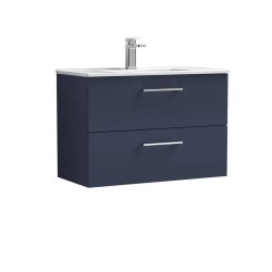 Nuie Arno Blue 800mm Wall Hung 2 Drawer Vanity Unit (ARN1726A)