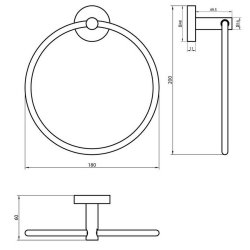 Scudo Delta Chrome Towel Ring