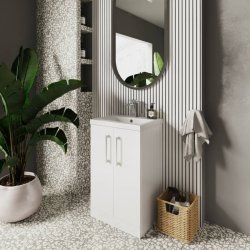 Nuie Arno White 500mm Floor Standing 2 Door Vanity Unit (ARN101A)