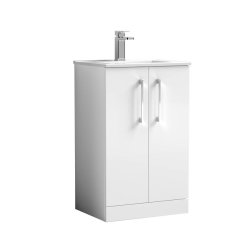 Nuie Arno White 500mm Floor Standing 2 Door Vanity Unit (ARN101A)