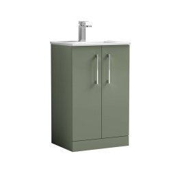 Nuie Arno Green 500mm Floor Standing 2 Door Vanity Unit