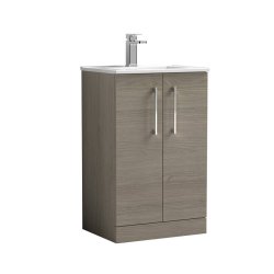 Nuie Arno Oak 500mm Floor Standing 2 Door Vanity Unit