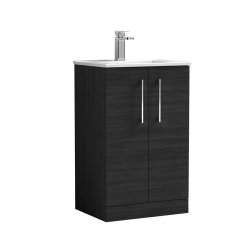 Nuie Arno Black 500mm Floor Standing 2 Door Vanity Unit