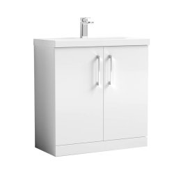 Nuie Arno White 800mm Floor Standing 2 Door Vanity Unit