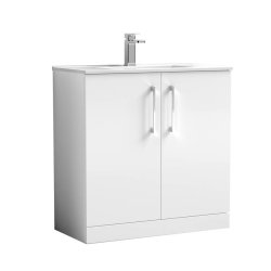 Nuie Arno White 800mm Floor Standing 2 Door Vanity Unit