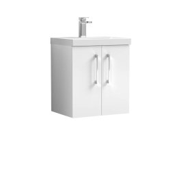 Nuie Arno White 500mm Wall Hung 2 Door Vanity Unit