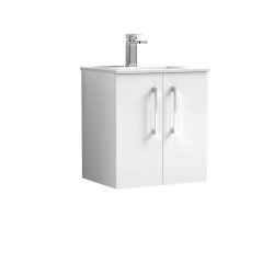 Nuie Arno White 500mm Wall Hung 2 Door Vanity Unit