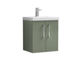 Nuie Arno Green 500mm Wall Hung 2 Door Vanity Unit