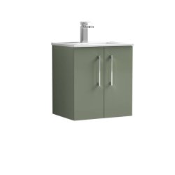 Nuie Arno Green 500mm Wall Hung 2 Door Vanity Unit