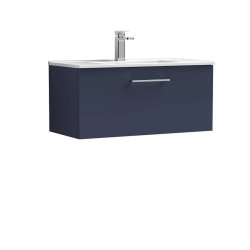 Nuie Arno Blue 800mm Wall Hung 1 Drawer Vanity Unit (ARN1725A)