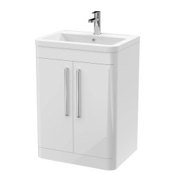 Nuie Parade White 600mm Floor Standing 2 Door Vanity Unit