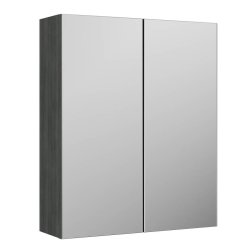 Nuie Athena 600mm Anthracite Woodgrain Mirror Cabinet