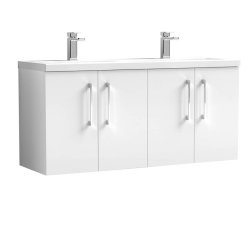 Nuie Arno White 1200mm Wall Hung 4 Door Vanity Unit