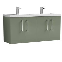 Nuie Arno Green 1200mm Wall Hung 4 Door Vanity Unit (ARN823F)