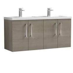 Nuie Arno Oak 1200mm Wall Hung 4 Door Vanity Unit