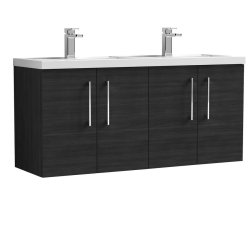 Nuie Arno Black 1200mm Wall Hung 4 Door Vanity Unit