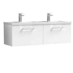 Nuie Arno White 1200mm Wall Hung 2 Drawer Vanity Unit (ARN122F)