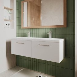 Nuie Arno White 1200mm Wall Hung 2 Drawer Vanity Unit (ARN122F)